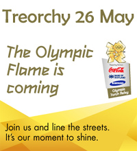 RCT Shop Local Logo Olympic Torch Treorchy